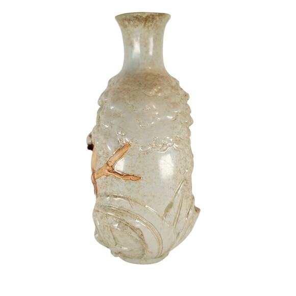 Rustic Ceramic Vase Tree Trunk Birds 9" Tall Votive Holder Decor Vintage Finch - Picture 3 of 16